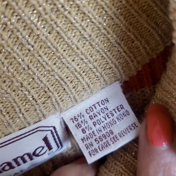Bechamel vintage Striped Red and Gold sweater size small - Picture 5 of 7